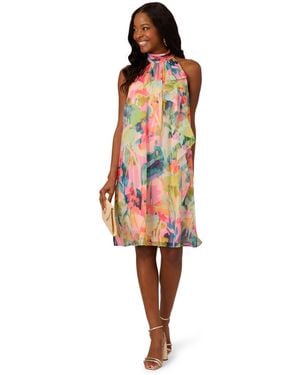 Adrianna Papell Halter Sheath Dress - Pink