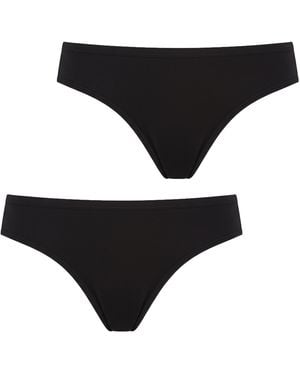 Q En Pack Of 2 Micromodal Bikini Briefs For Q107 - Black