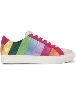 Kurt Geiger Suede Lane Stripe Cupsole Trainers - Pink