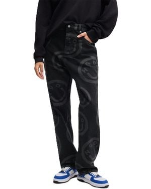BOSS Nate Slim Fit Mid Rise Jeans - Black