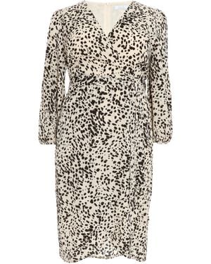 Quiz Curve Stone Print Midi Dress - White