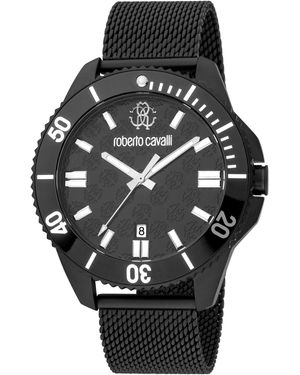 Roberto Cavalli Rc5G013M0075 Cavavalli Quartz Stainless Steel 44 Mm Watch - Black