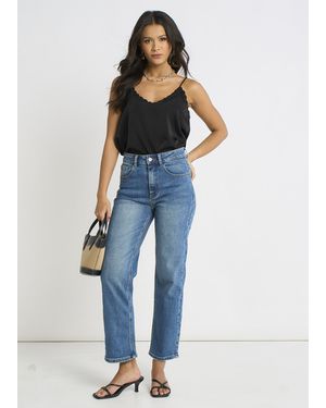 Gini London Air Flow Oversized Shirt Top - Blue