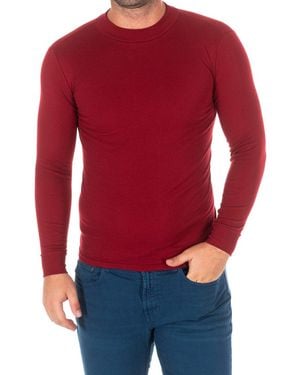 Kisses&Love Long Sleeve T-Shirt With A Medium High Neck 1625-H - Red