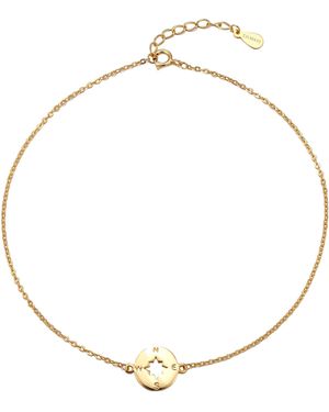The Jewellery Stockroom Plated Floating Compass Anklet - Metallic