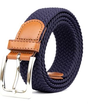 Woodland Leathers Woven Stretchy Belt - Blue