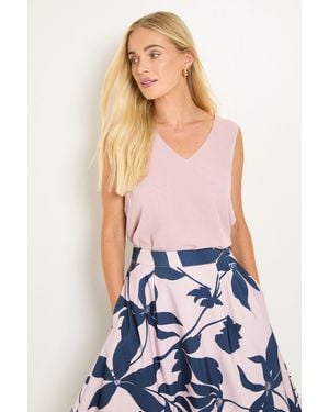 Wallis Petite Chiffon V Neck Cami Top - Blue