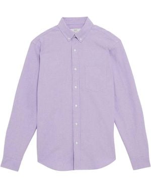 Secret Label Oxford Cotton Long Sleeve Shirt - Purple