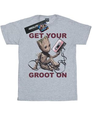 Marvel Guardians Of The Galaxy Get Your Groot On Katoenen Vriendje T-Shirt (Sportgrijs)