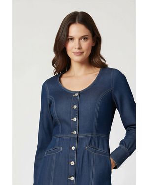 Wrangler Long Sleeve Denim Mini Dress - Blue