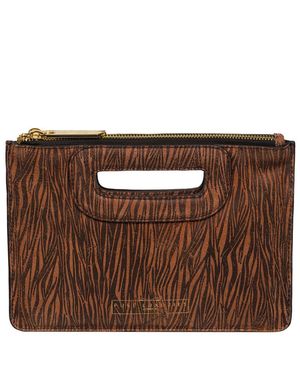 Pure Luxuries 'Esher' Print Nappa Leather Clutch Bag - Brown