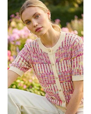 Roman Spacedye Button Knitted Cardigan - Multicolour