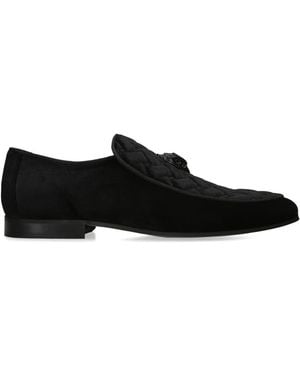 Kurt Geiger Velvet Hugh Eagle Head Loafers - Black