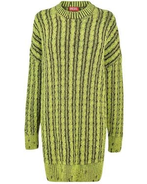 DIESEL Ladies Pantse Maglia Jumper Dress - Green