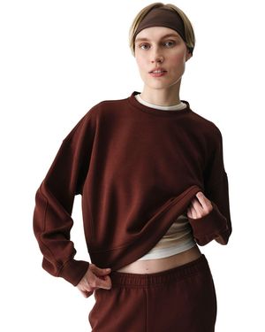 Penti Oversized Knitted Crew Neck Sweatshirt - Brown