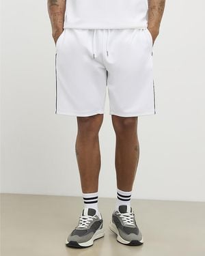 River Island Shorts Slim Fit Textured Tipped Elasticated - White
