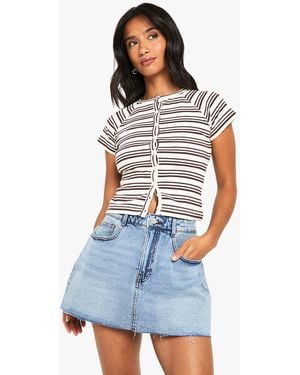 Boohoo Petite Denim Mini Skirt - Blue