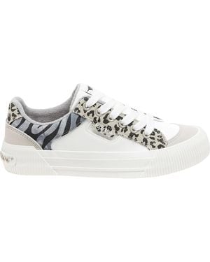 Rocket Dog Ladies Cheery Animal Print Colour Block Trainers - White