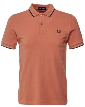 Fred Perry Twin Tipped Rust Polo Shirt - Orange