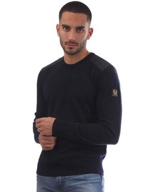 Belstaff Crew Neck Kerrigan Jumper - Blue