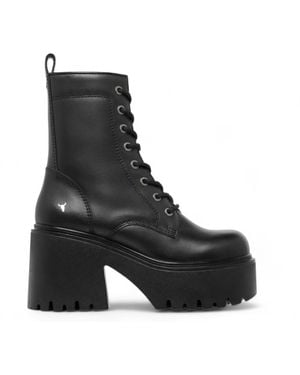 Windsor Smith Leather Platform Ankle Boots - Black