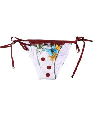 Dolce & Gabbana Bloemenprint Bikini Onderstukken - Wit