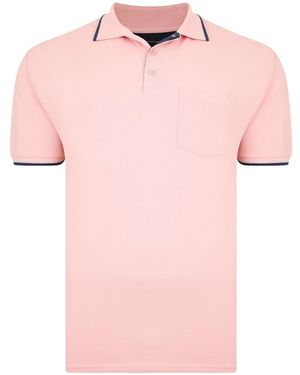 KAM Jeanswear Kam Plus Size Polo Shirt Big And Tall T-Shirt - Pink