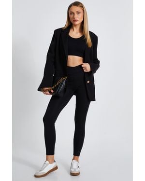 Quiz Crossover Waist Leggings - Black