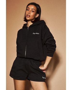 DSGN Studio Boxy Zip Through Hoodie - Black
