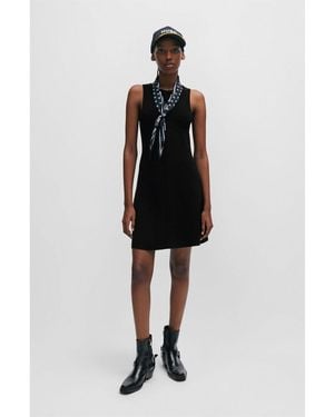 HUGO Sriangla Fit And Flare Sleeveless Dress - Black