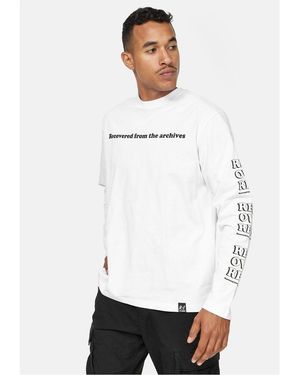 Character Retro Lettering Crew Neck T-Shirt - White