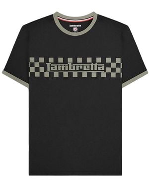 Lambretta Ringer Two Tone T-Shirt Cotton - Black
