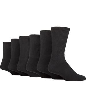SOCKSHOP TORE 6 Pack Plain Crew Sport Socks - Black