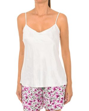 DIM Lovable L07Wv Thin Strap Satin T-Shirt - White