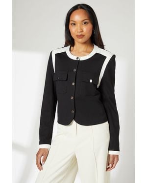 PRINCIPLES Cropped Pocket Detail Jacket - Black