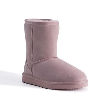 Aus Wooli "Cronulla" Australia Mid Calf Sheepskin Boot, Pale Leather - Purple