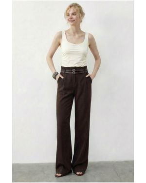 Bianco Lucci Elastane Trousers - White