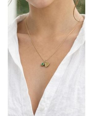 SVNX Mini Heart & August Birthstone Necklace - Natural