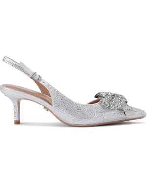 Carvela Kurt Geiger Heels Silver Regal Bow - White