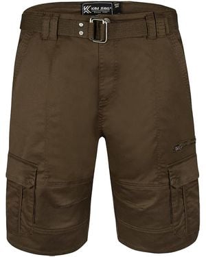 KAM Jeanswear Kam Cargo Combat Shorts With Belt - Green