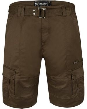 KAM Jeanswear Kam Cargo Combat Shorts With Belt - Green