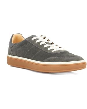 Dune Tony Wf Wide Fit Suede Lace-Up Trainers - Grey