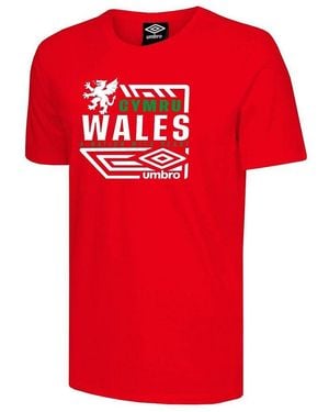 Umbro Wales Diamond Dragon T-Shirt Cotton - Red