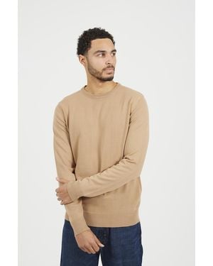 Brave Soul Crew Neck Knitted Jumper - Natural