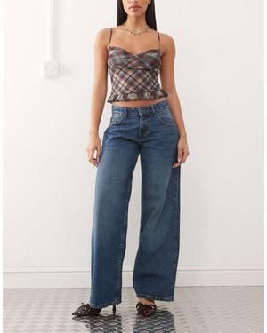 Motel Roomy Extra Wide Low Rise Jeans - Blue