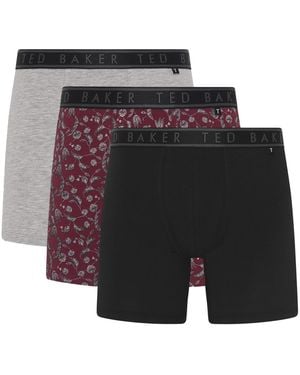 Ted Baker 3 Pack Soft Breathable Cotton Boxer Brief Underwear - Black
