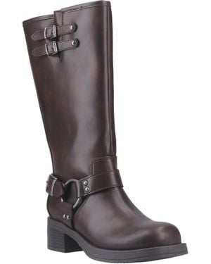 Rocket Dog Nash Faux Leather Heeled Knee High Boots - Brown