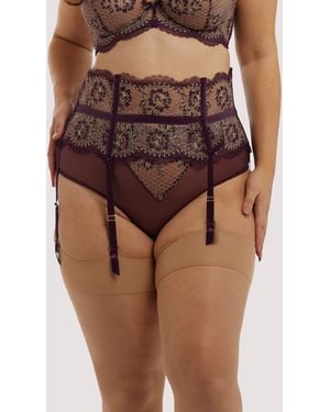 Dita Von Teese Lingerie Evelina Curve Suspender Belt - Brown