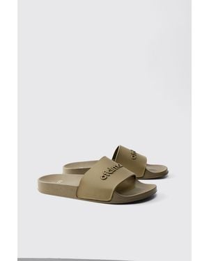 BoohooMAN Ofcl Sliders - Brown