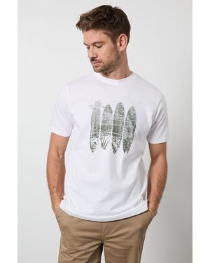 MAINE Surf & Camper Printed T-Shirt Cotton - White